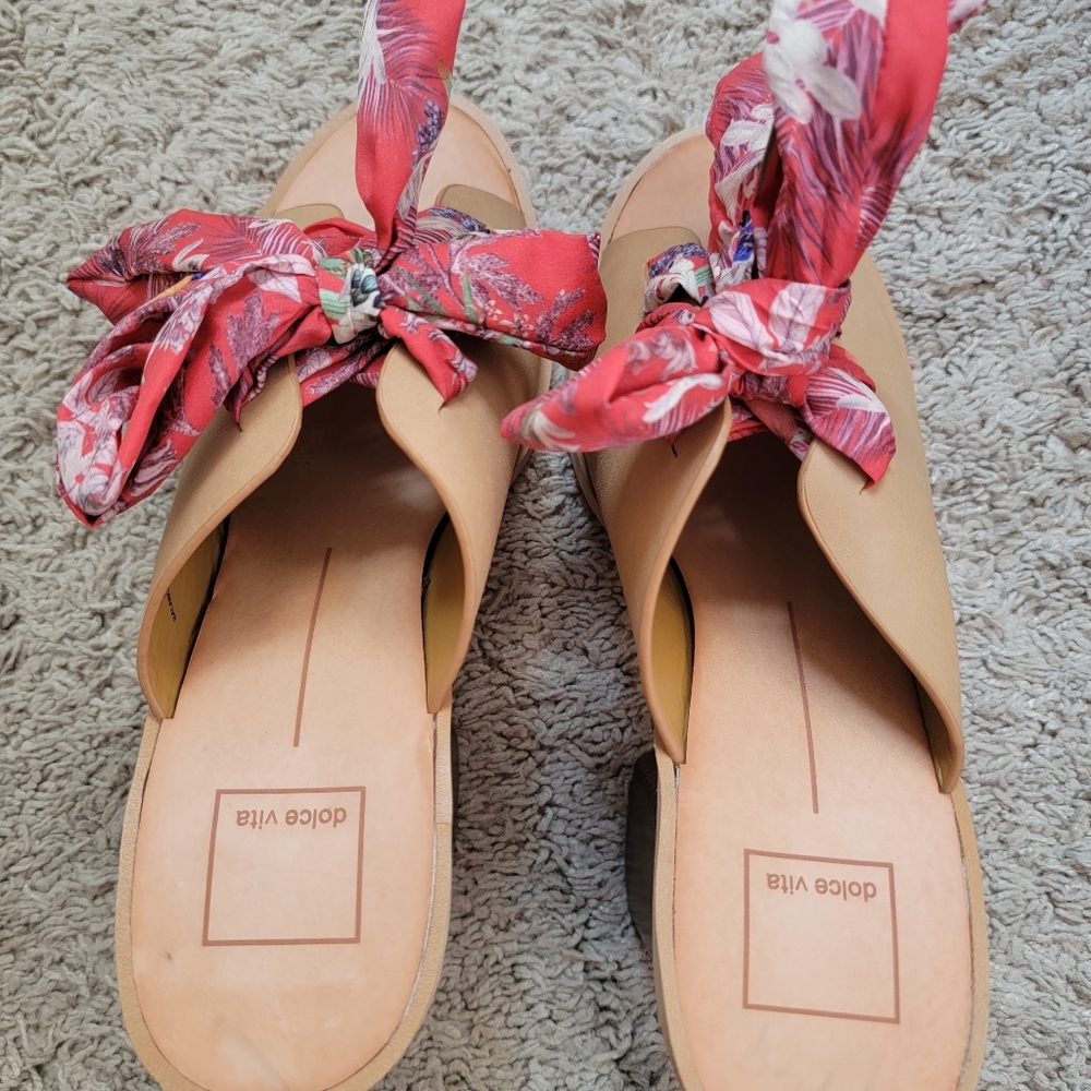 New Dolce Vita Aleeya Block Heels‎ High Heel Leather Sandals Floral Size 10 M - Picture 13 of 14